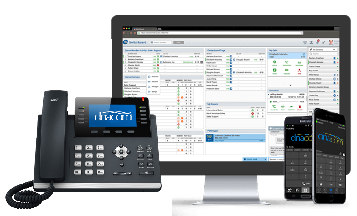 PBX System with phone, computer, and mobile device