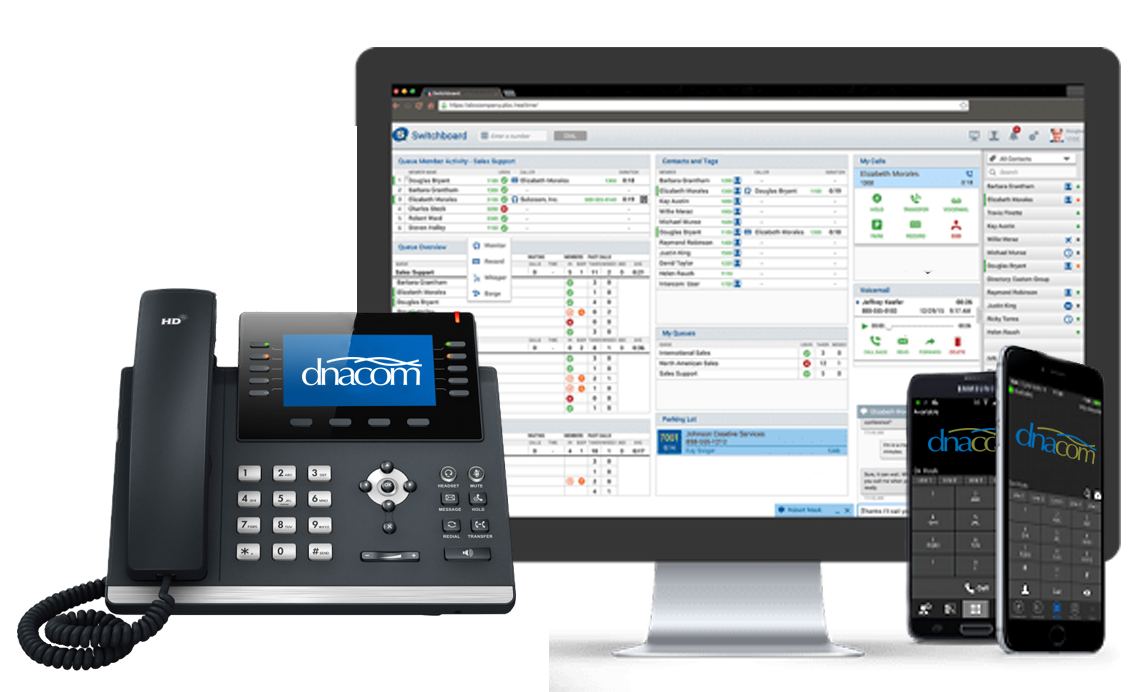 PBX System with phone, computer, and mobile device